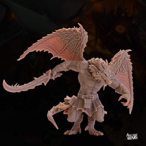 Kobold Barbarian Drekon Pose 2 | Arkane Minis | D&D Miniatur - Bild 6 von 10