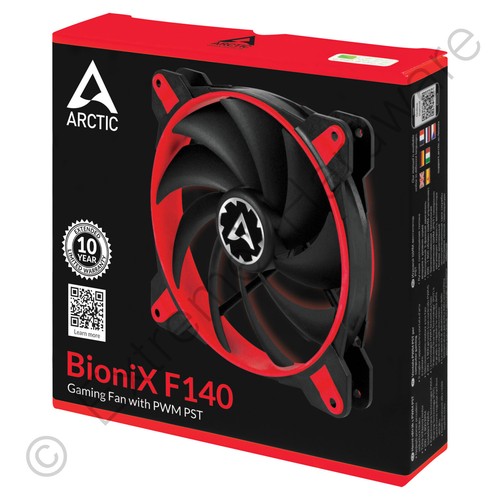 Ventilador de caja Arctic BioniX F140 PWM PST rojo 140 mm 200-1800 RPM 104 CFM 4 pines - Imagen 5 de 6