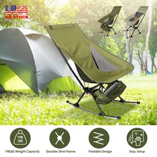 Folding Rocking Camping Chair for Adults,Portable Heavy Duty Camping Rocker