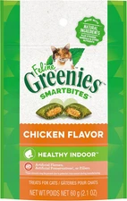 FELINE GREENIES SMARTBITES Healthy Indoor Cat Treats Chicken 2.1 Ounce Pack