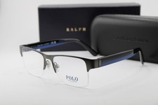 NEW POLO RALPH LAUREN PH1220 9307 GUNMETAL BLUE BLACK AUTHENTIC EYEGLASSES 54-17