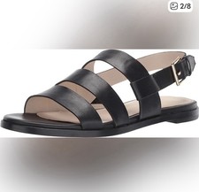 Cole Haan Anela Grand Sandals Black Leather Strappy Comfort Sandal Sz 7 EUC