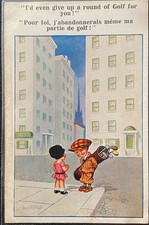Humor Postcard Divers - Golfeur, Black and White (DND), France