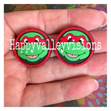 2 Piece Cartoon GREEN TURTLE NINJAS Focal Beads DIY Pens RED Turtle