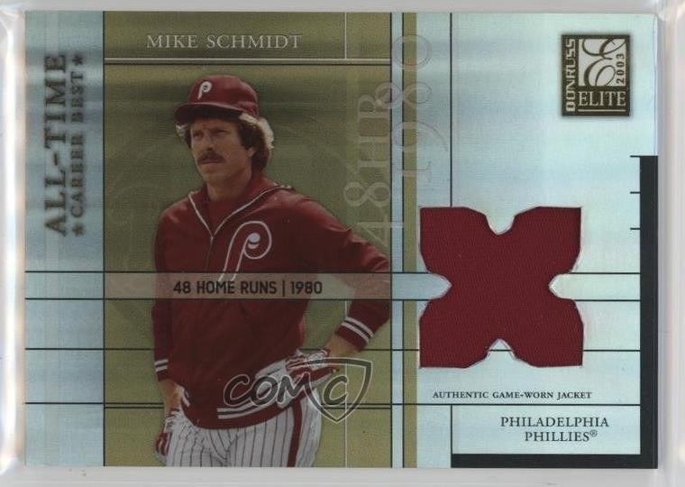 2003 Donruss Elite All-Time Career Best Materials 113/400 Mike Schmidt HOF 5xh