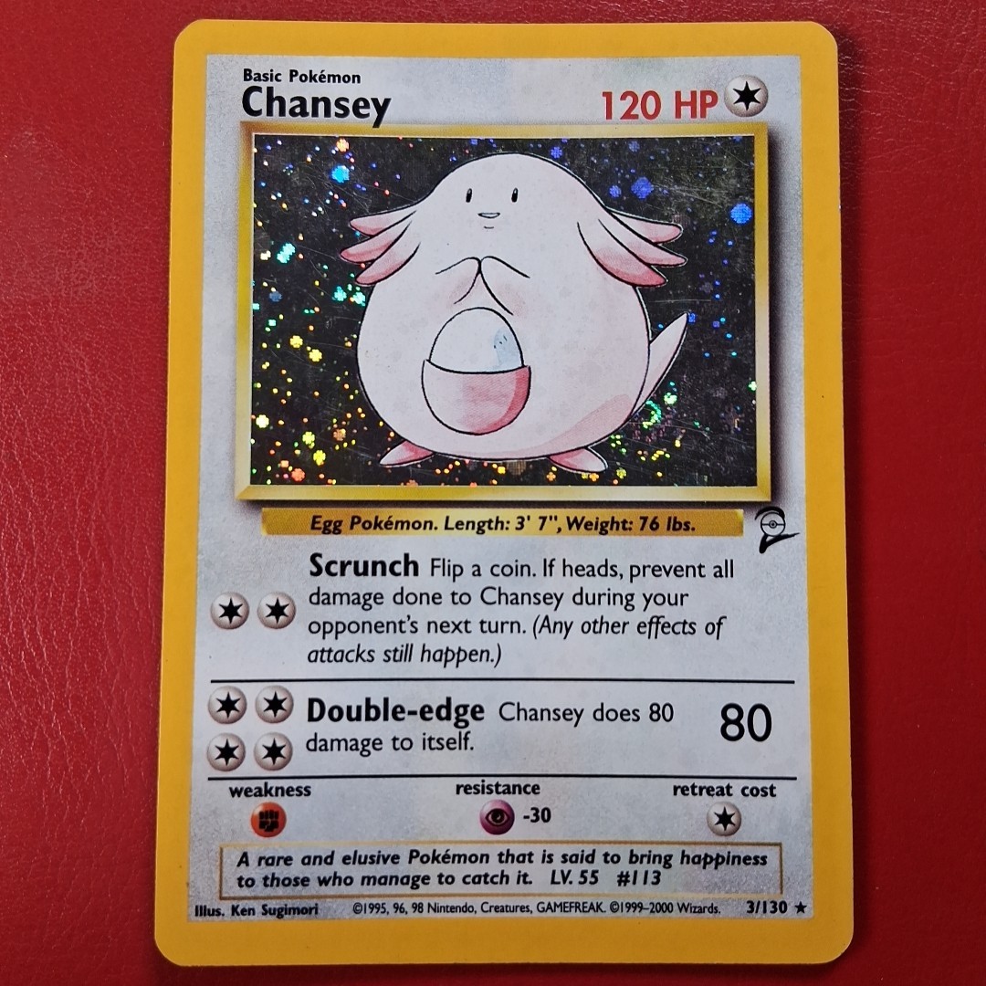 Chansey 003/130 Base Set 2 Holo Pokémon Card LP