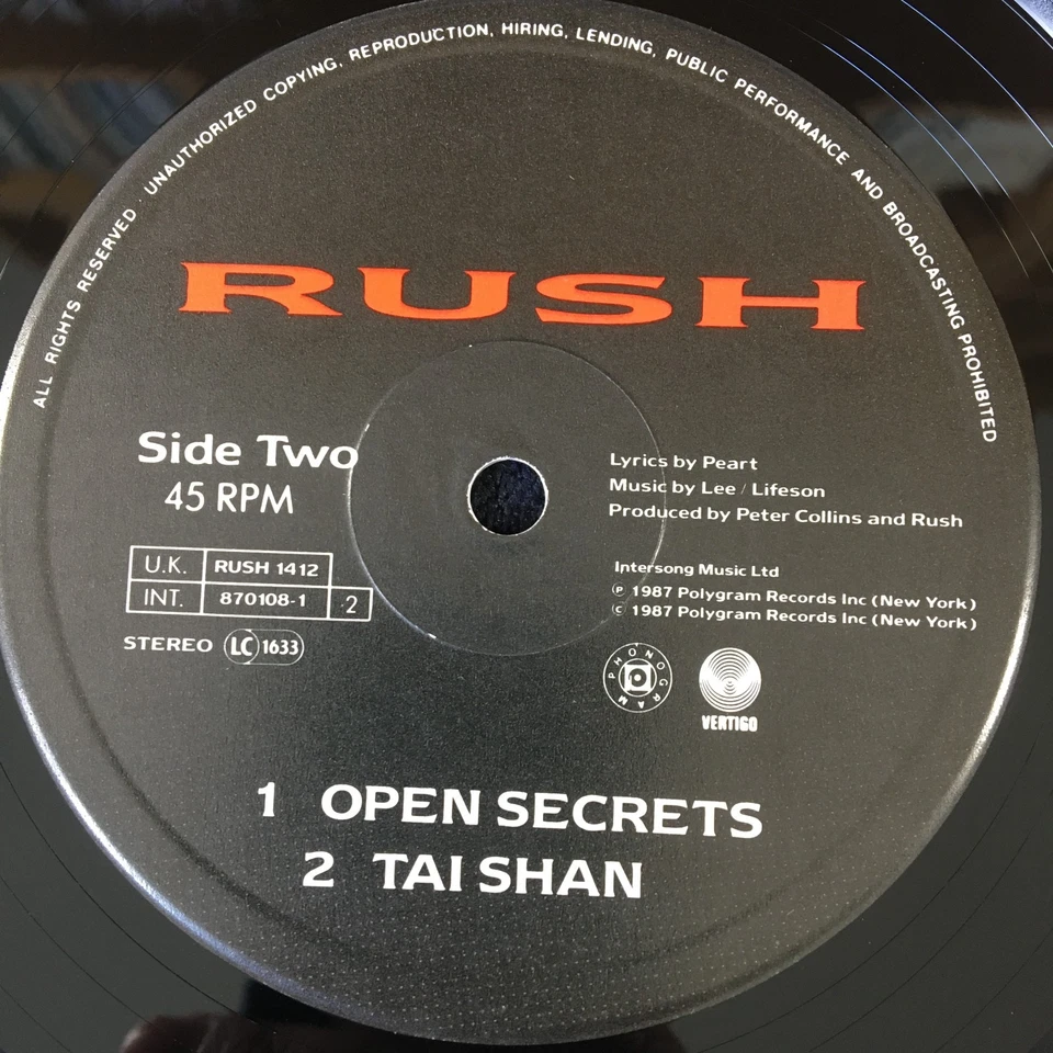 RUSH 'PRIME MOVER' 12'' VINYL MERCURY RECORDS RUSH14-12 1987 UK FIRST PRESS - Image 4 of 4