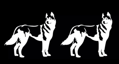 Siberian Husky 2 Pack White Vinyl Decals Car Truck Window Laptop Tablet Tumbler