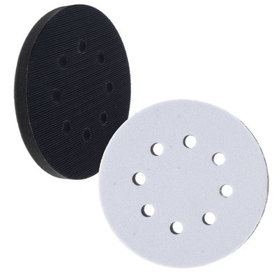 2 Dura-Gold 5'' x 10mm Soft Density Interface Pads, Hook & Loop, 8 Hole Pattern