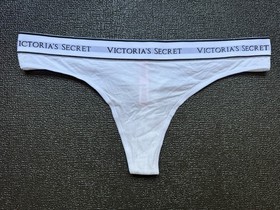 Lot 5 Victoria&rsquo;s Secret Logo sz L Cotton Thong String Panty Bundle Pack