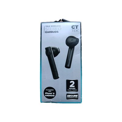 True Wireless Universal Stereo Earbuds By CT TEK~ iPhone & Droid Charging Case 