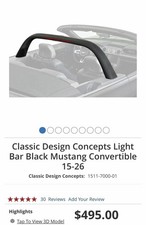 Classic Design Concepts Light Bar Black Mustang Convertible 15-26