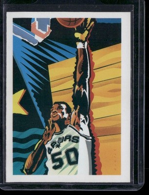 David Robinson 1990-91 Hoops #378b Basketball half visible on front Spurs