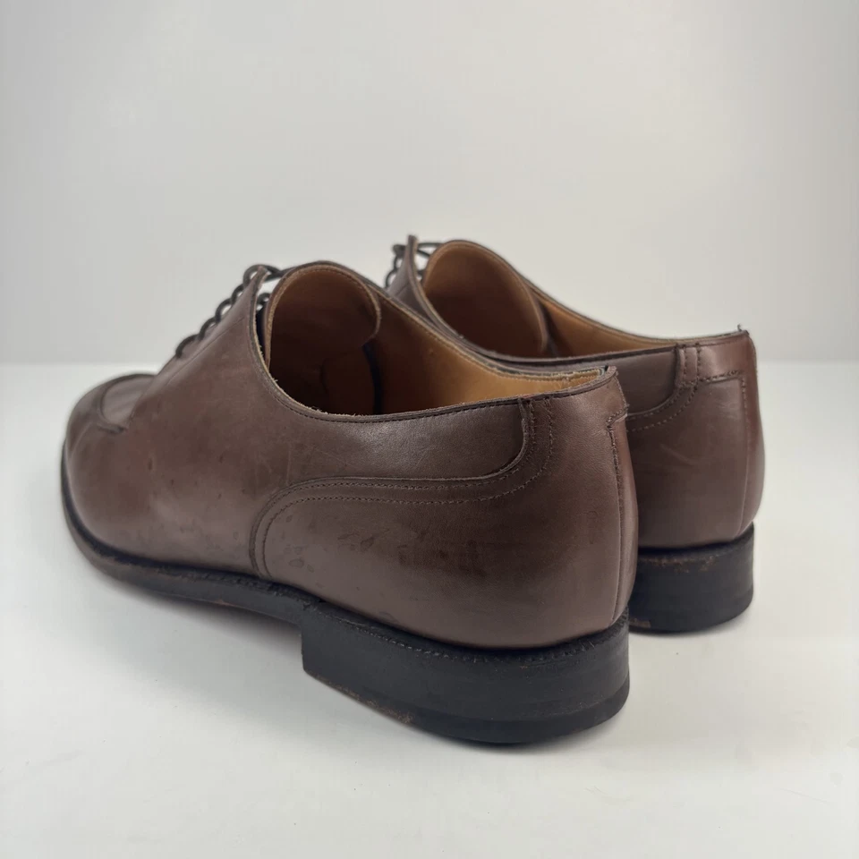 Crockett & Jones Brooks Brother Men’s 12D Brown Calfskin Split-Toe Derby Shoes - Image 3 of 4
