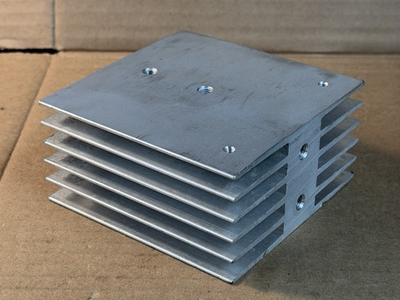 #ad Aluminum Heat Sink Cooler Fin Aluminium Radiator 4”x 4”x 2” High $12.00