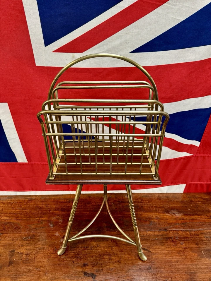 Revista giratoria de latón y palo de rosa del siglo XIX de Halls of Birmingham. Foto 2 de 4