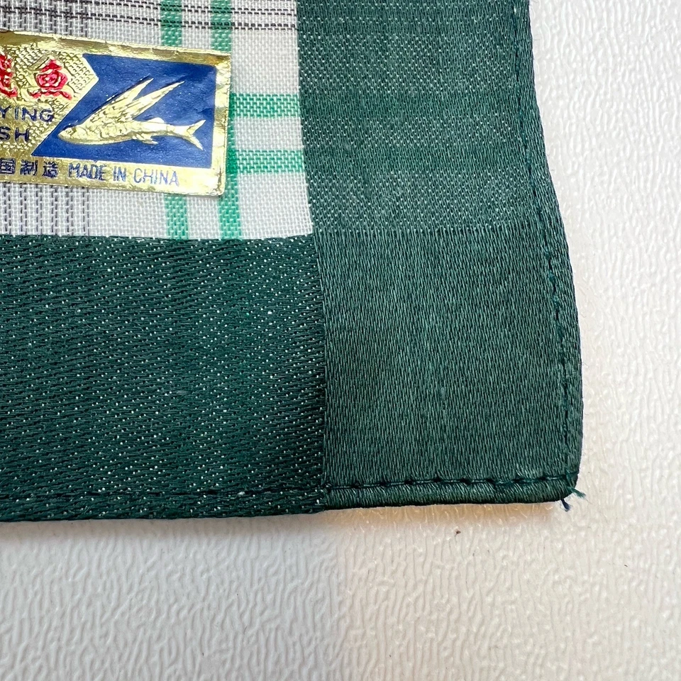 PAÑUELO HOMBRE ALGODÓN CUADROS Y CUADROS VERDE VINTAGE 17" Foto 4 de 4