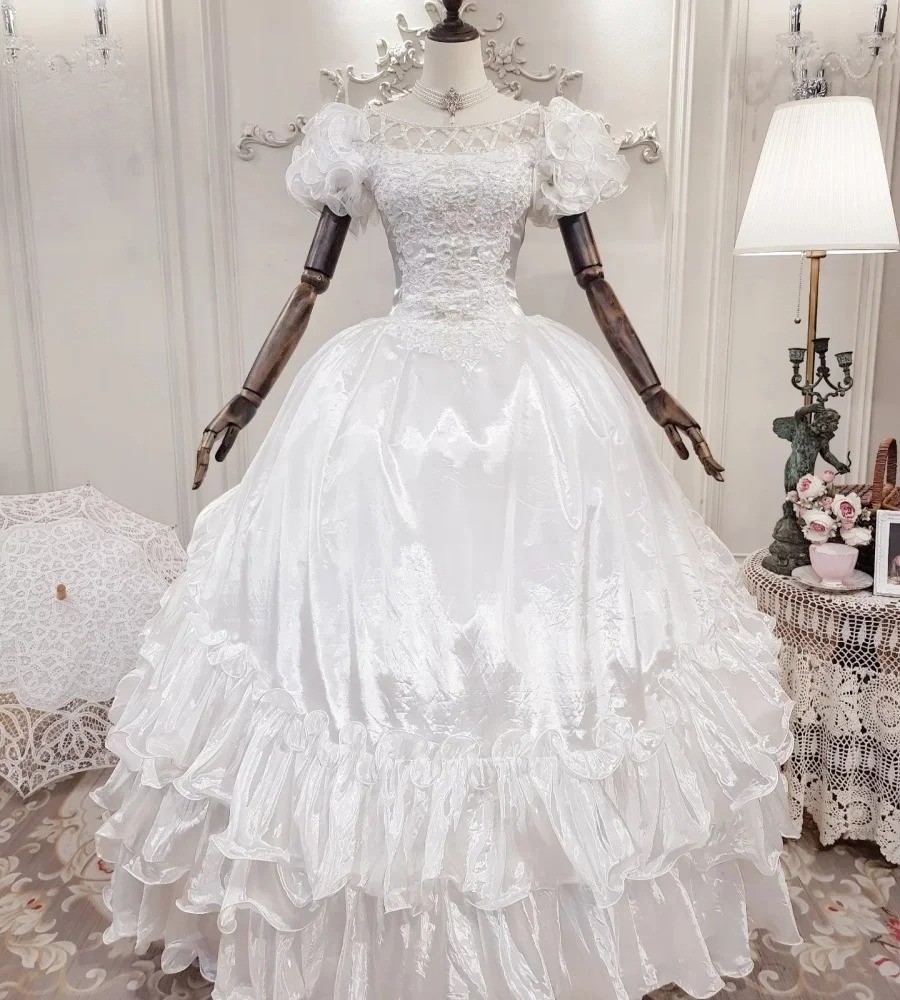 renaissance wedding dress Retro Renaissance Medieval Wedding Dress Victorian Bride Dress Lace Bridal  Dress