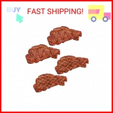 Vkinman 4Pcs Artificial Lifelike Steak Fake Cooked Roast Beef Simulated Food Ste