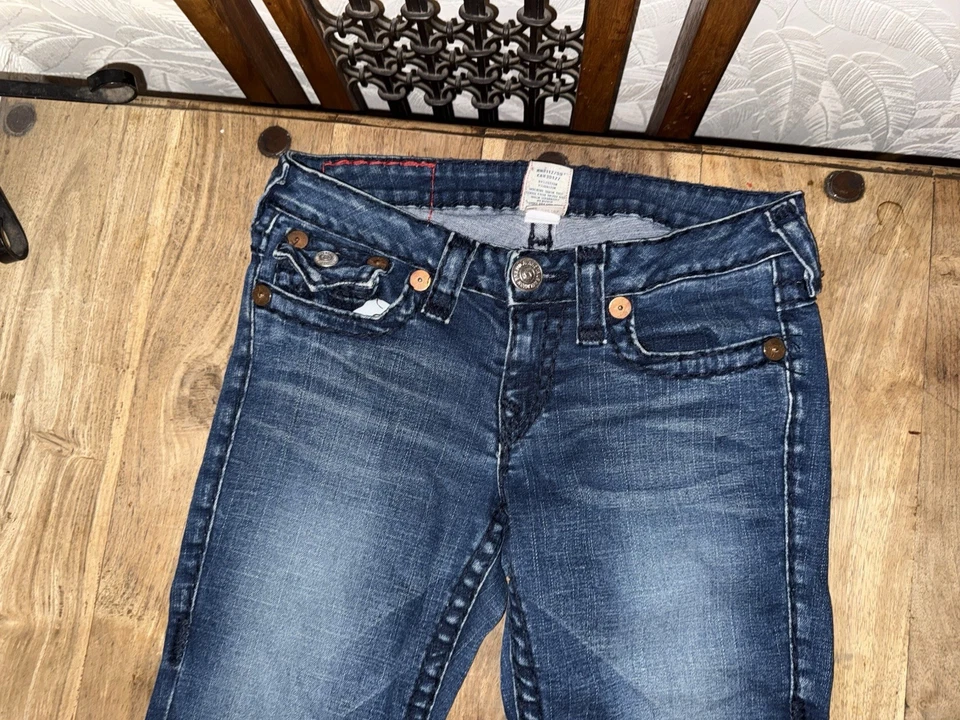 True Religion Billy Super T Jeans UK 10 28L Cowgirl Horse Shoe Y2K Embroidered - Image 3 of 4
