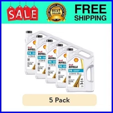 (5 pack) Shell Rotella T4 Triple Protection 15W-40 Diesel Engine Oil, 1 Gallon