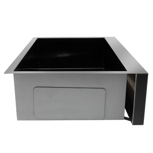 RecPro Farmhouse Kitchen Sink 27x16 Undermount Single Basin 304 Black Stainless - Picture 6 of 7