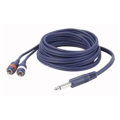 DAP Audio FL33 - Adapterkabel 2 x RCA Chinch male / 6,3mm Klinke mono male 1,5m