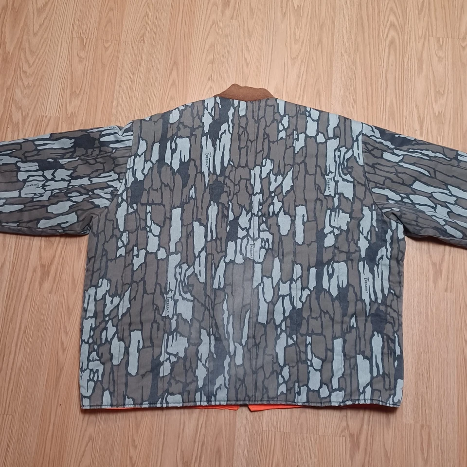 Vtg Blue Bill By Redhead Reversible Hunting Jacket Mens 2XL Treebark Camo Orange - Image 4 of 4