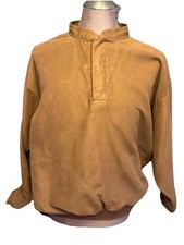 Zero Restriction Men's Microsuede Windshirt Jacket Brown Snap M Perfect for Golf