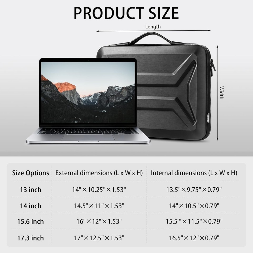 DOMISO 14 Inch Laptop Hard Case,Waterproof Shockproof Laptop Sleeve ...