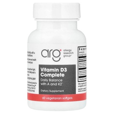 2 X Allergy Research Group, Vitamin D3 Complete, 60 Vegetarian Softgels
