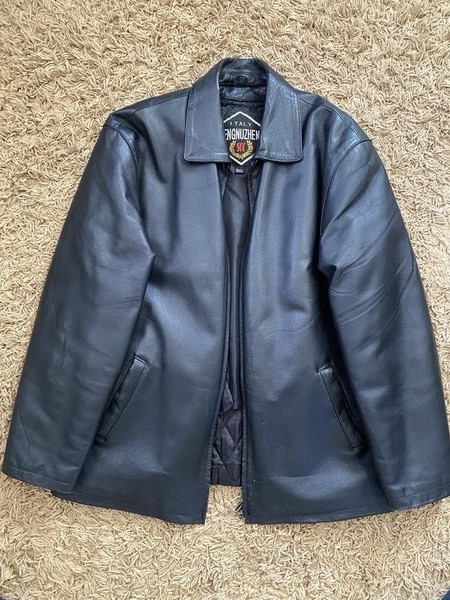 Men American Vintage Jacket Black Leather XXL