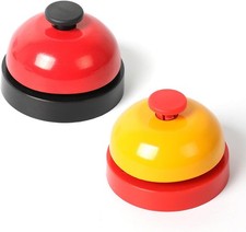 Set of 2 Reception Bells for Kitchen, Hotel, Bar, Pet Training