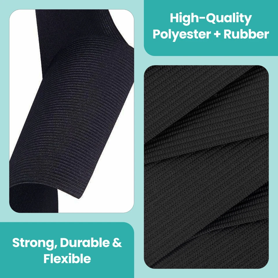 PREMIUM ELASTIC STRETCH FLAT Black White-¼, ½, 1, 1¼, 1½, 2, 3 inch Sewing Dress - Image 2 of 4