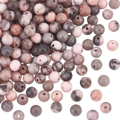 Runde Rosa Zebra Jaspis Perlen 4mm für Armbänder und Schmuckherstellung, ca.
