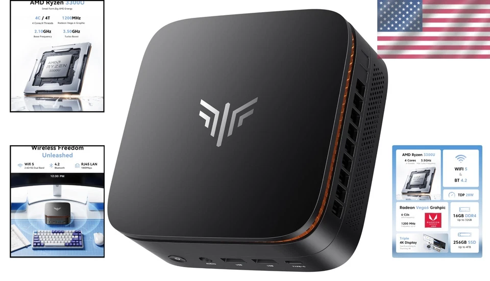 Pinova P1 Mini PC Computer, AMD Ryzen 3300U Proces - Image 2 of 4