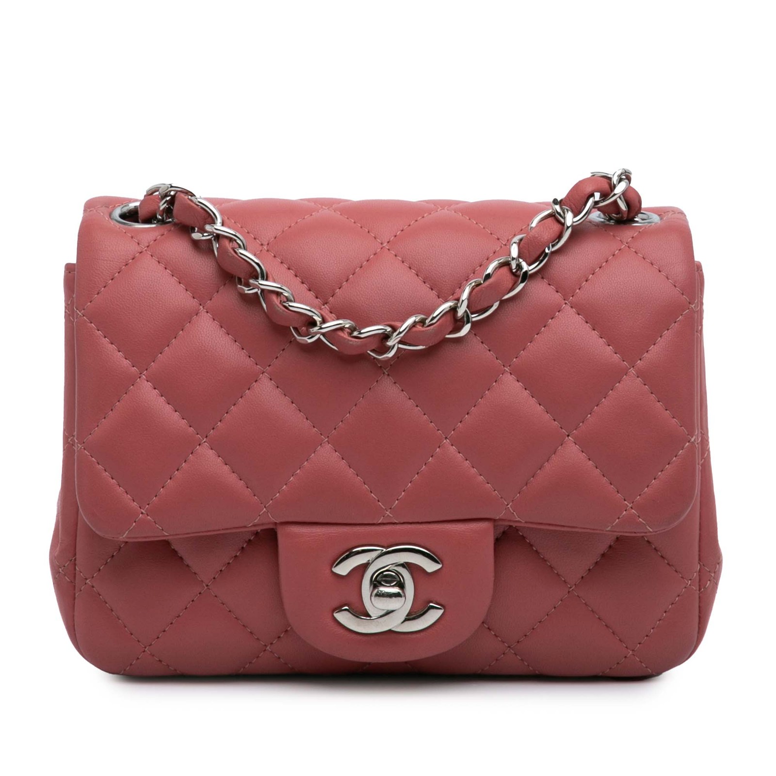 Authenticated Chanel Mini Square Classic Lambskin… - image 1