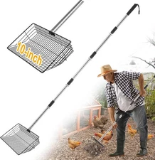 10 Inch Large Chicken Poop Scooper, 5 in 1 Coop Scoop with 22" to... 