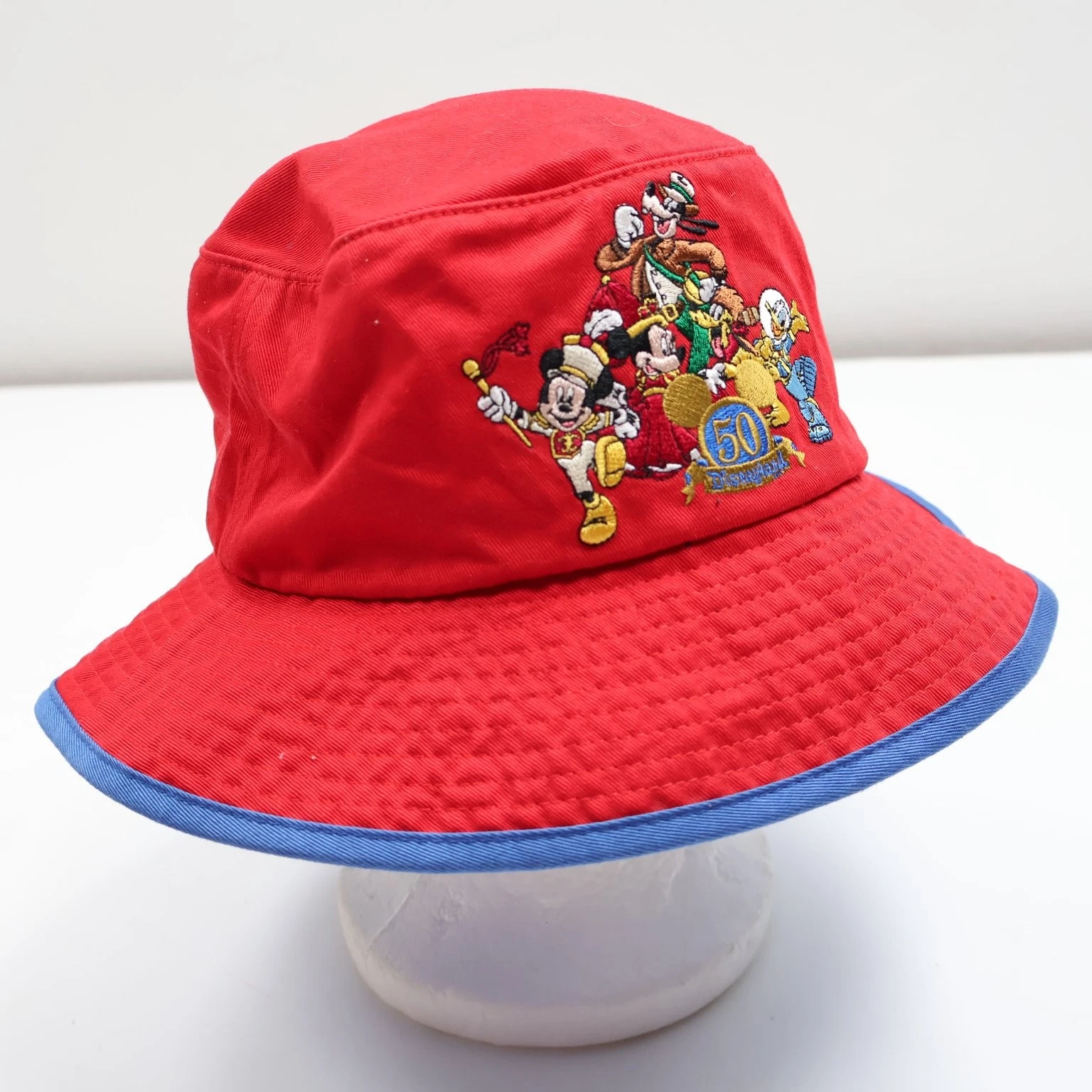 Disneyland Resort 50th Bucket Hat Men's Adult Red Blue Happiest Homecoming