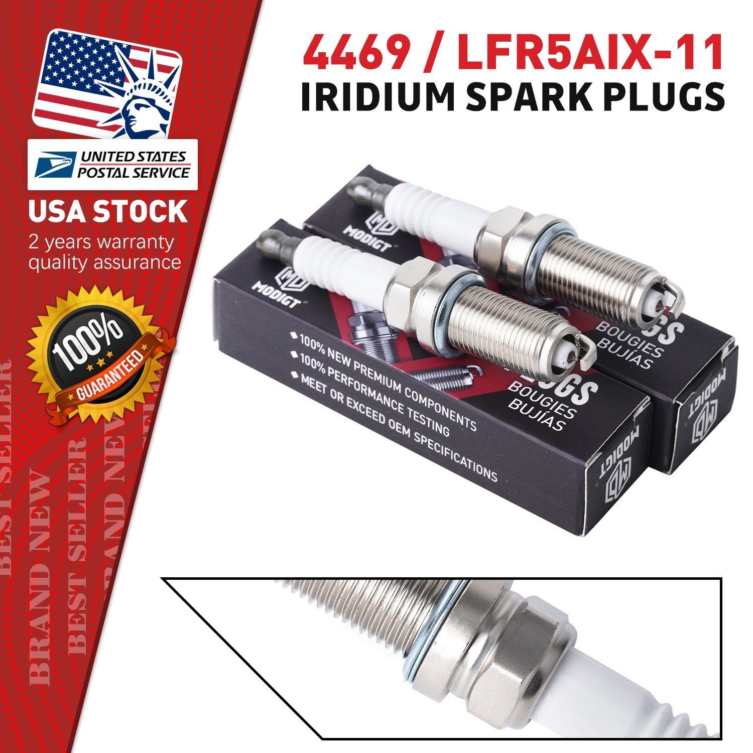 4Pcs Premium OEM Replacement For NGK LFR5AIX-11 4469 Iridium  Spark Plugs NEW