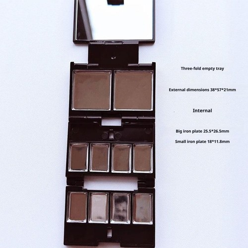 DIY Tri-fold Magnetic Eyeshadow Palette Empty Box Travel Makeup Dispenser, GTR7 - Picture 11 of 11