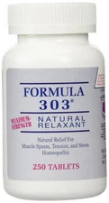 Dee Cee Labs Formula 303 Maximum Strength All-Natural Relaxant Tablets 250 Ta...