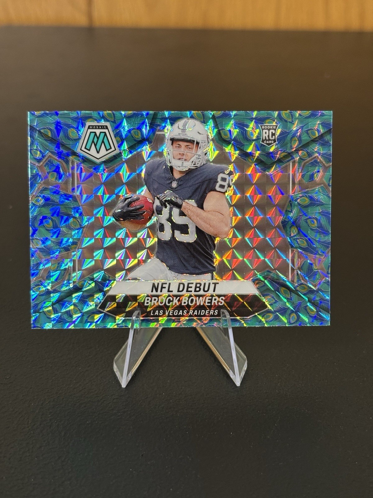 2024 Panini Mosaic Brock Bowers NFL Debut #286 SSP Peacock 🦚 Raiders