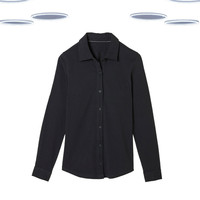 Ex Fat Face Women’s Jersey Shirt Long Sleeve Collared Cotton Black