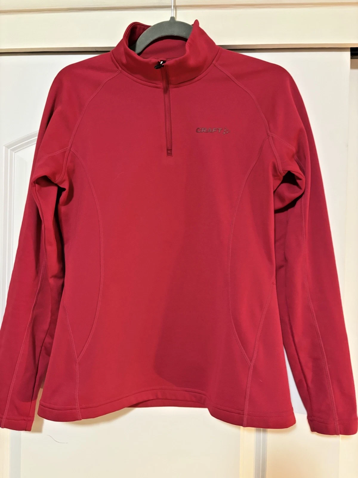 CRAFT Women’s Small Quarter Zip Athletic Pullover Red Running Ski Base Layer