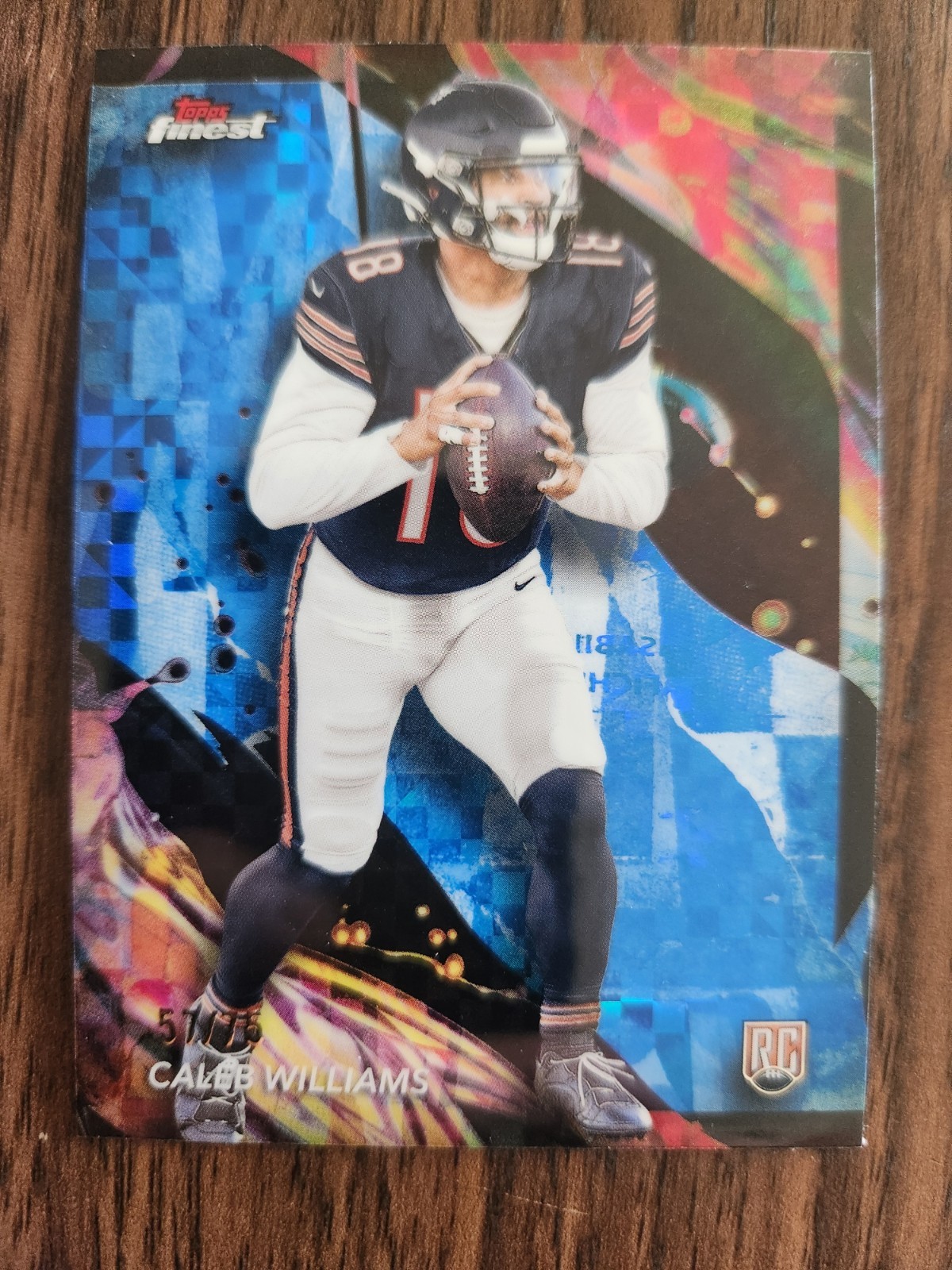 2024 Topps Finest - Uncommon Caleb Williams #161 Blue Checkerboard Refractor /75