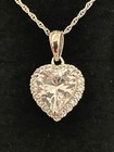 *NEW* Kay Jewelers Sterling Silver Lab Created White “HEART” Sapphire Necklace — photo 3