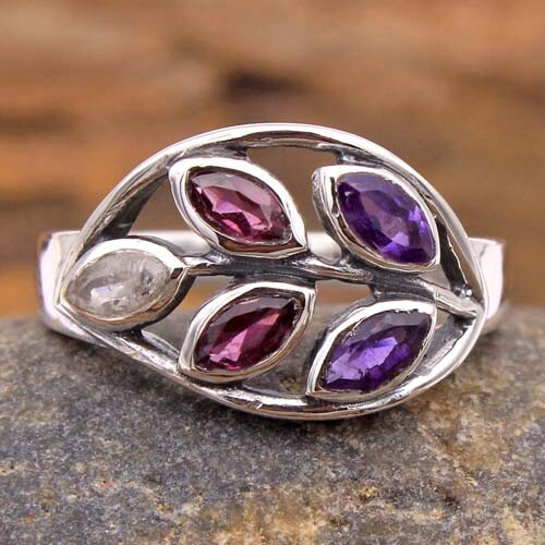 Amethyst Gemstone Solid 925 sterling Silver Jewelry handmade Ring Size US 7 - Picture 2 of 2