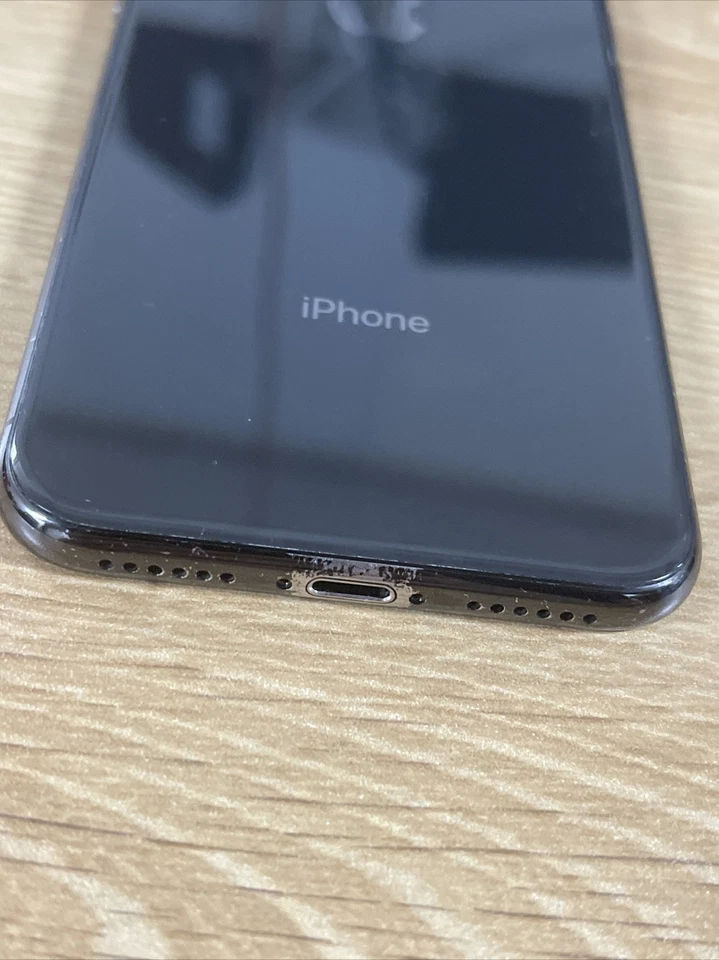 Repuesto de carcasa trasera iPhone X marco negro gris espacial con piezas pequeñas grado B Foto 4 de 4