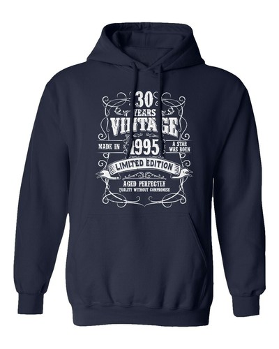 Vintage 1995 30th Birthday - 30 Years Aged Perfectly Unisex Hooded Sweatshirt